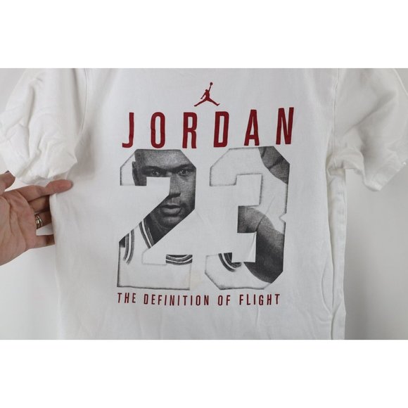 Nike Air Jordan Boys Large Spell Out Michael Jordan Short Sleeve T-Shirt White - Picture 4 of 9